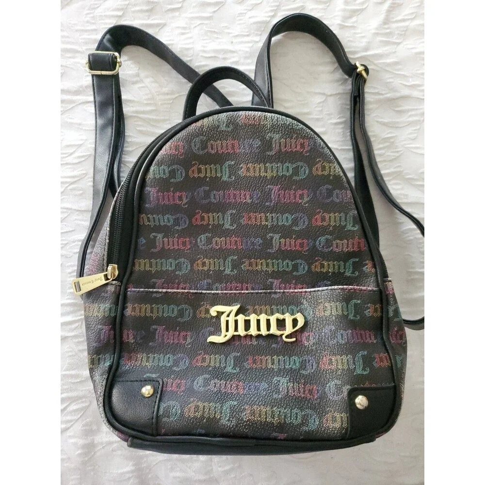 Juicy Couture Leather Backpack Purse RN#108833 Gold Hardware Rare Los Angeles